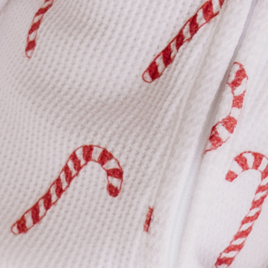 Cuddle + Kind Zip Romper | Classic Candy Cane Waffle