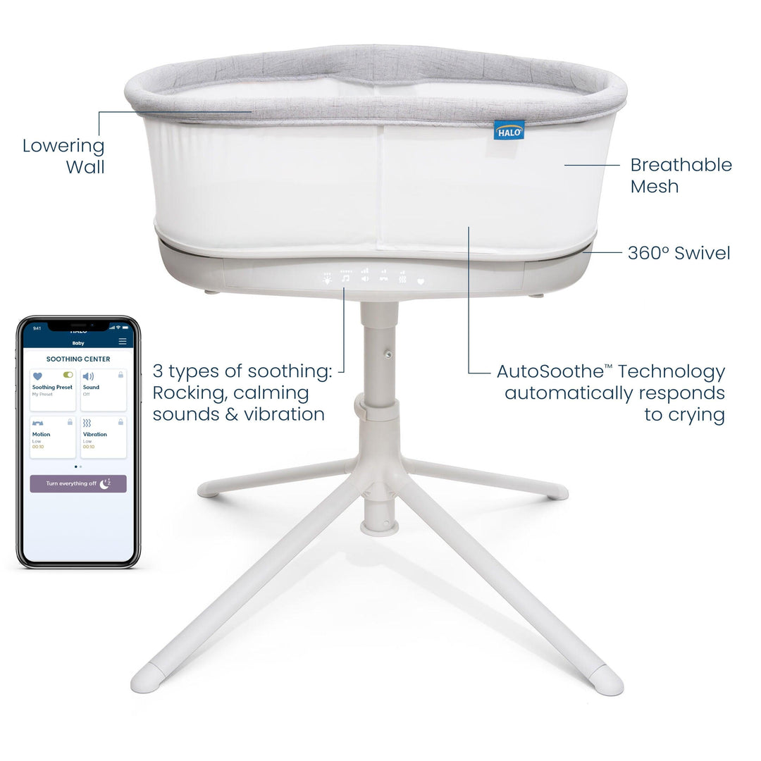 Halo BassiNest Connected Swivel Sleeper 3.0 Smart Bassinet
