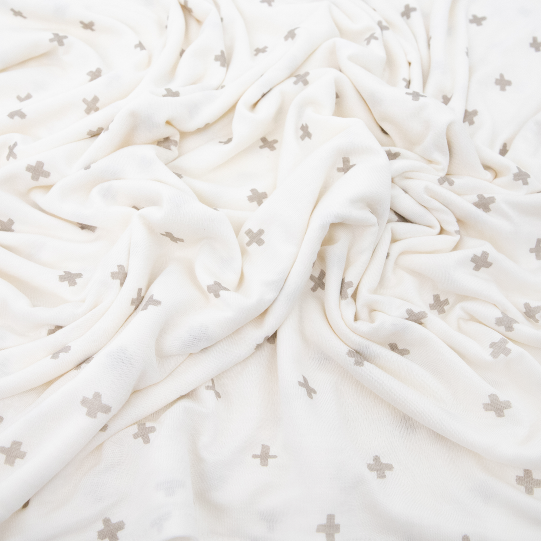 Little Unicorn Stretch Knit Swaddle Blanket 2-Pack | Grey Cross