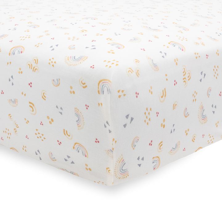 Little Unicorn Stretch Knit Crib Sheet | Rainbows