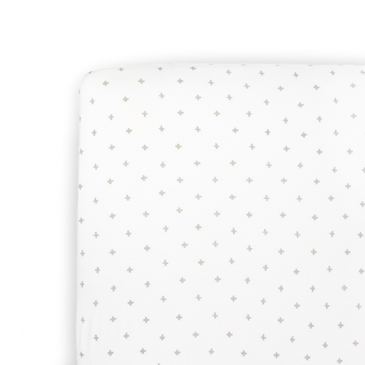 Little Unicorn Stretch Knit Crib Sheet | Grey Cross