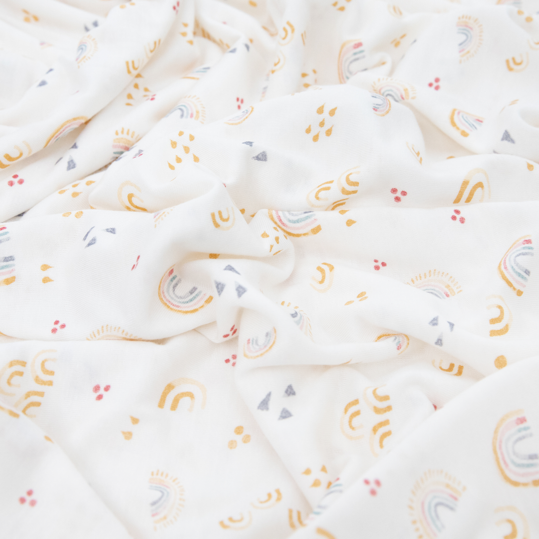 Little Unicorn Stretch Knit Swaddle Blanket 2-Pack | Rainbows