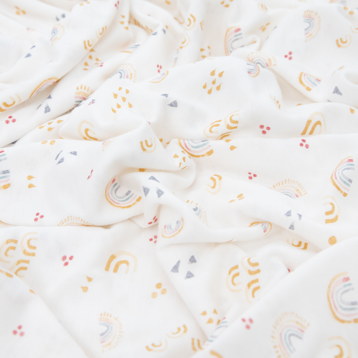 Little Unicorn Stretch Knit Swaddle Blanket 2-Pack | Rainbows