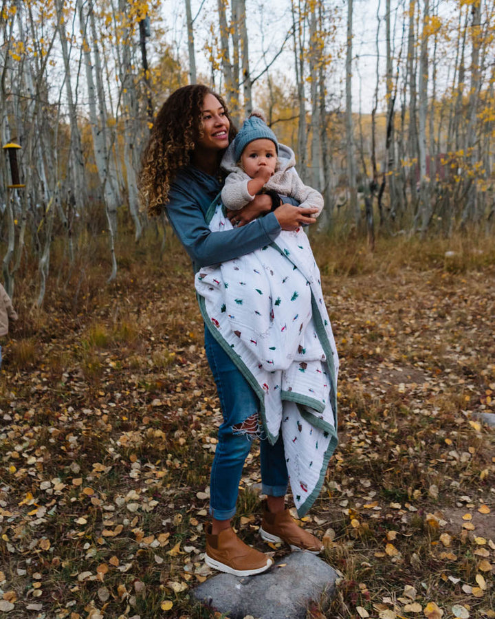 Little Unicorn Cotton Muslin Quilted Throw | Powder Party