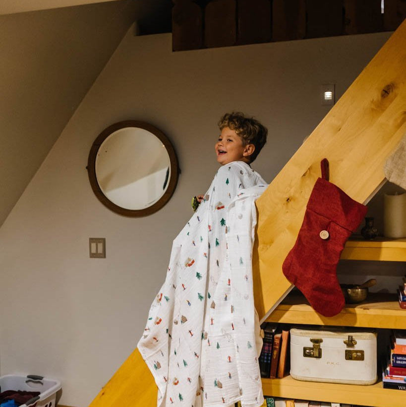 Little Unicorn Cotton Muslin Swaddle Blanket | Powder Party