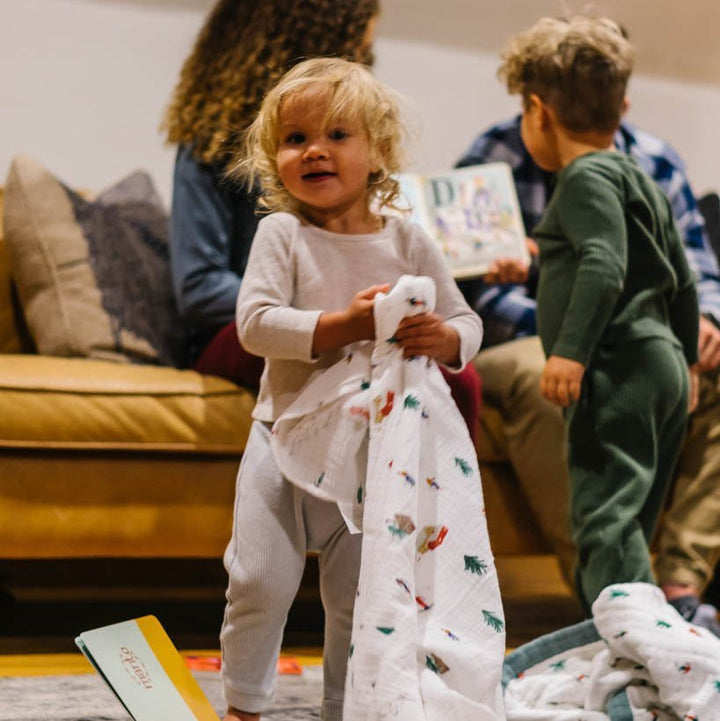 Little Unicorn Cotton Muslin Swaddle Blanket | Powder Party