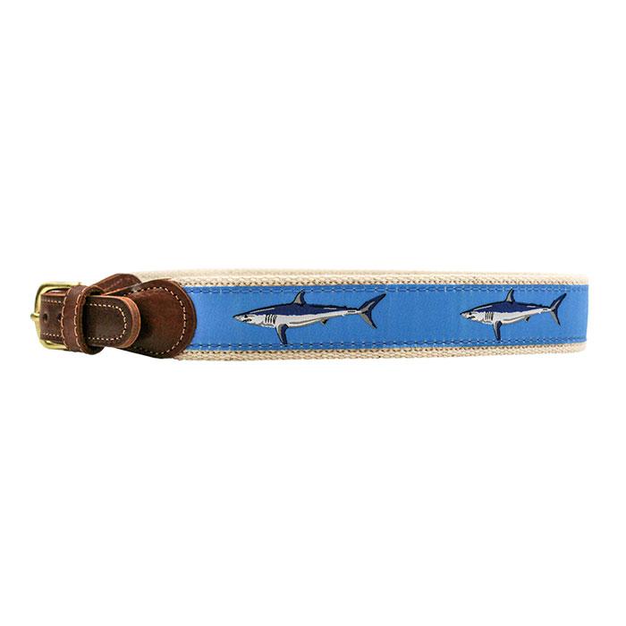 J. Bailey Buddy Belt-Mako Sharks on Light Blue