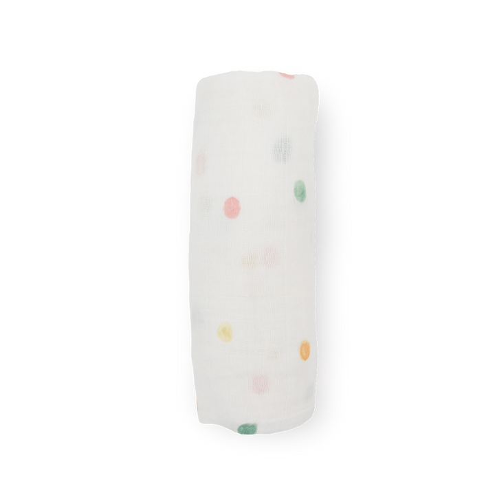 Little Unicorn Cotton Muslin Swaddle Blanket | Party Dots