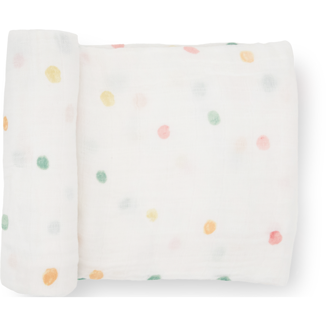 Little Unicorn Cotton Muslin Swaddle Blanket | Party Dots
