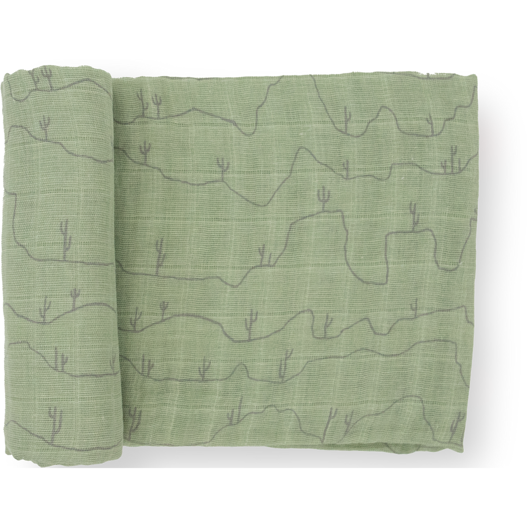 Little Unicorn Cotton Muslin Swaddle Blanket | Cactus Lines