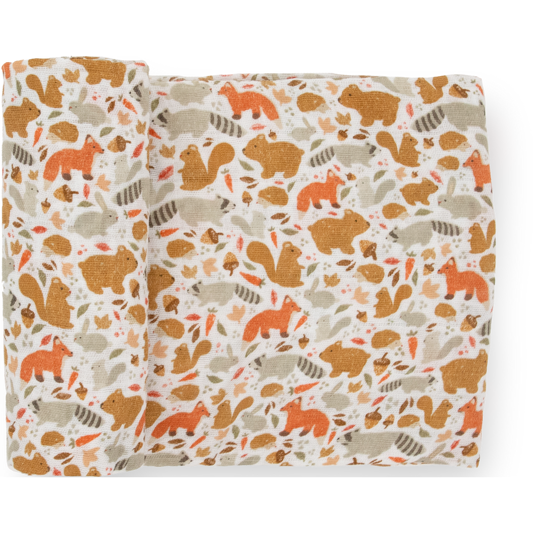 Little Unicorn Cotton Muslin Swaddle Blanket | Fall Friends