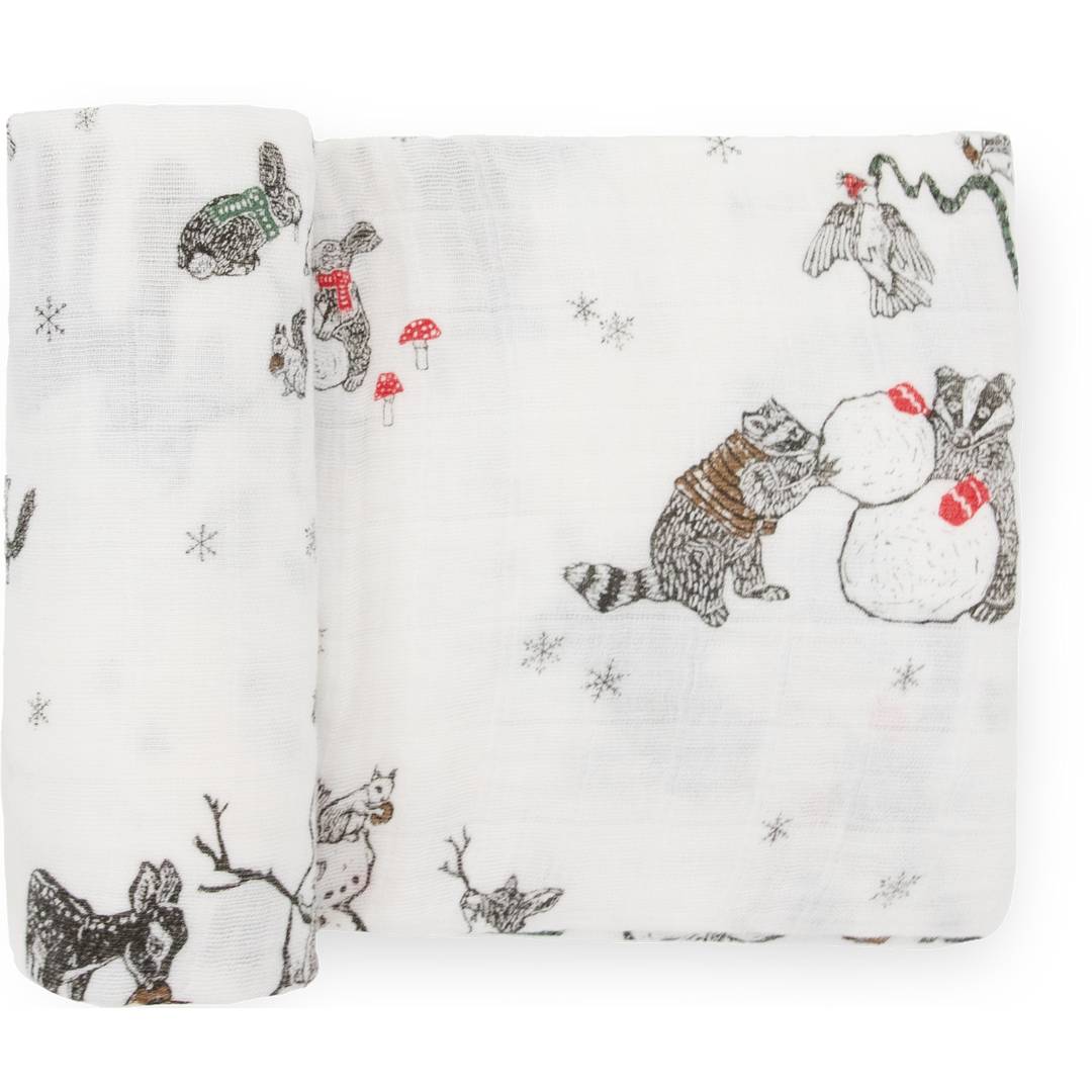 Little Unicorn Cotton Muslin Swaddle Blanket | Snow Day