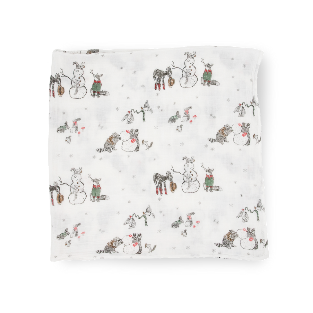 Little Unicorn Cotton Muslin Swaddle Blanket 3-Pack | Snow Day
