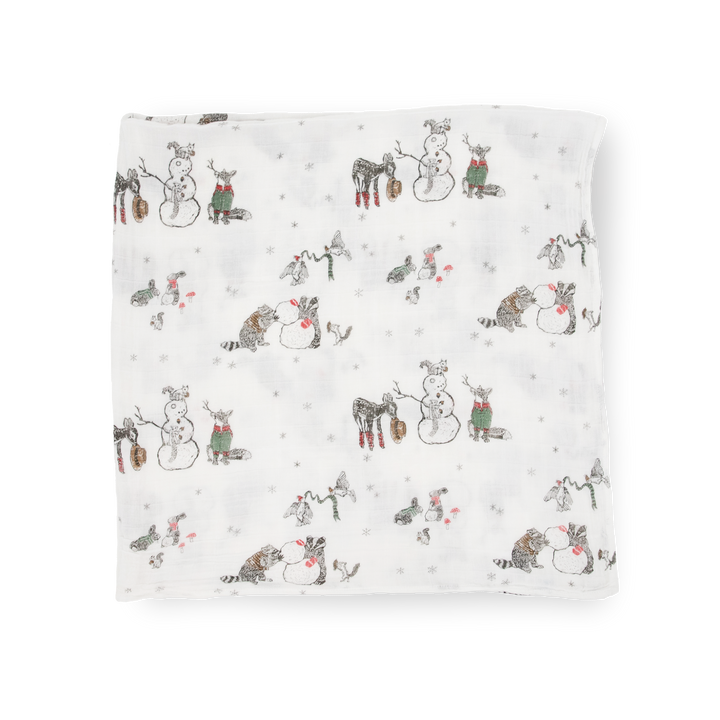 Little Unicorn Cotton Muslin Swaddle Blanket 3-Pack | Snow Day