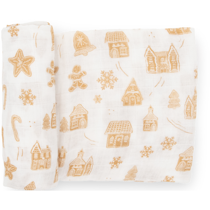 Little Unicorn Cotton Muslin Swaddle Blanket | Gingerbread Village
