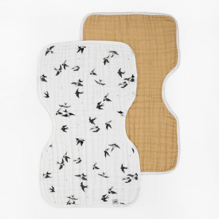 Little Unicorn Organic Cotton Muslin Burp Cloth 2 Pack | Swallows + Wheat