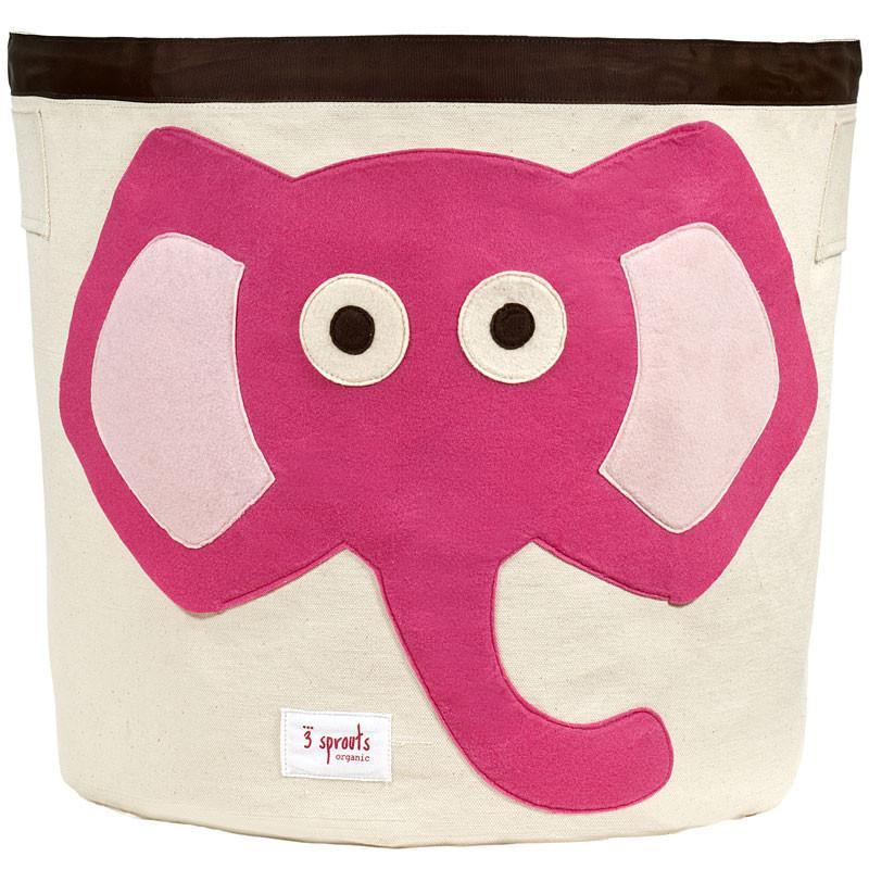 3 Sprouts Storage Bin Pink Elephant