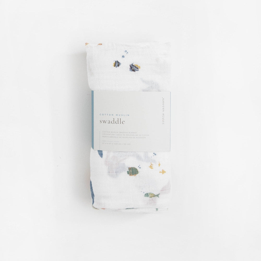 Little Unicorn Cotton Muslin Swaddle Blanket | Mermaids