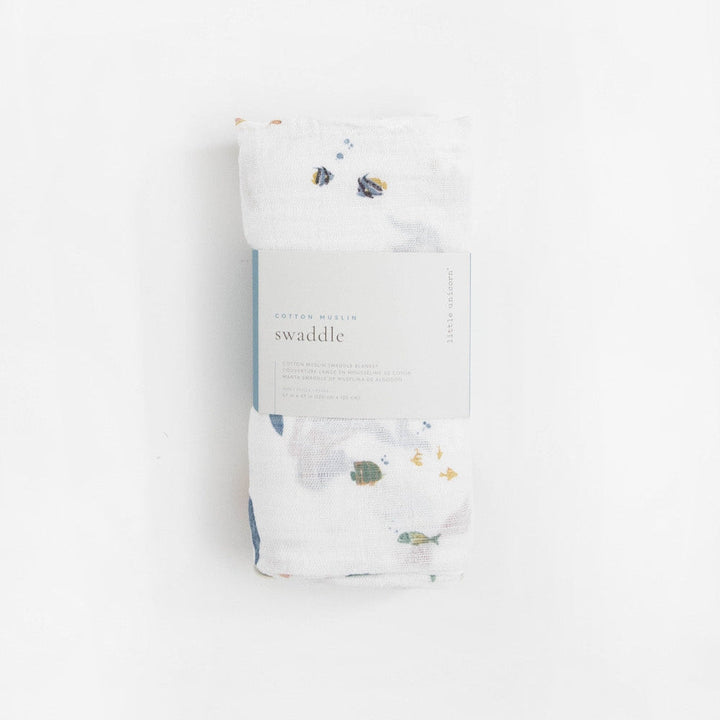 Little Unicorn Cotton Muslin Swaddle Blanket | Mermaids