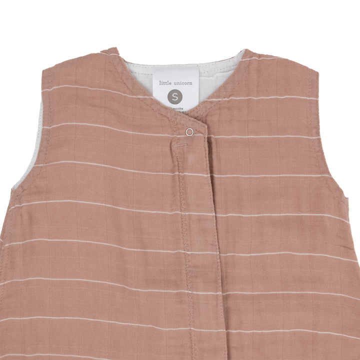 Little Unicorn Cotton Muslin Sleep Bag | Mauve Stripe