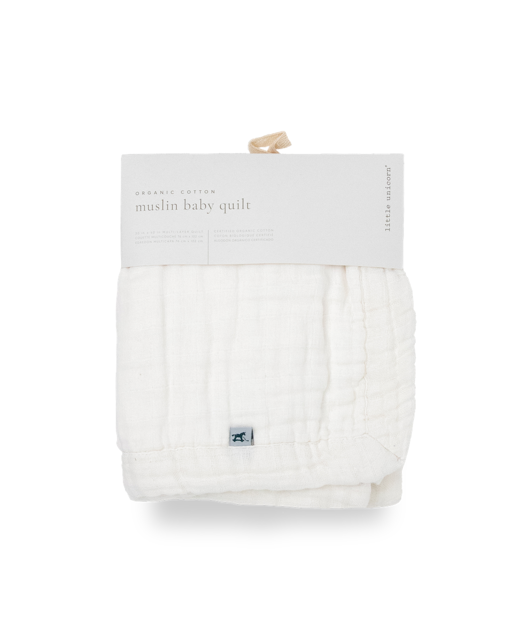Little Unicorn Organic Cotton Muslin Baby Quilt | White