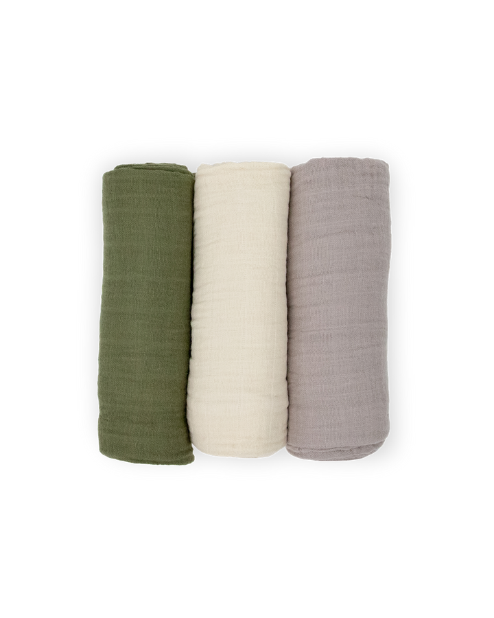Little Unicorn Cotton Muslin Swaddle Blanket 3 Pack | Fern 2