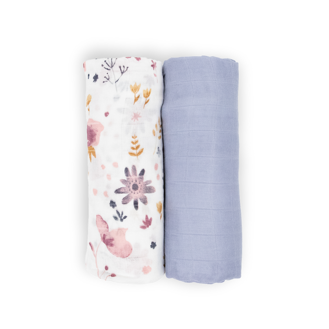 Little Unicorn Deluxe Muslin Swaddle Blanket 2 Pack | Fairy Gardens