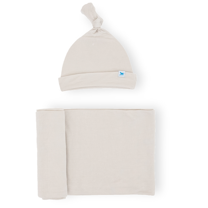 Little Unicorn Stretch Knit Swaddle and Hat Set | Pebble