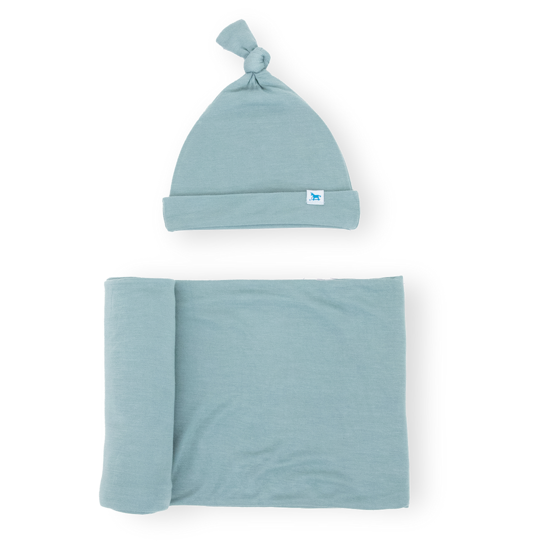 Little Unicorn Stretch Knit Swaddle and Hat Set | Harbor