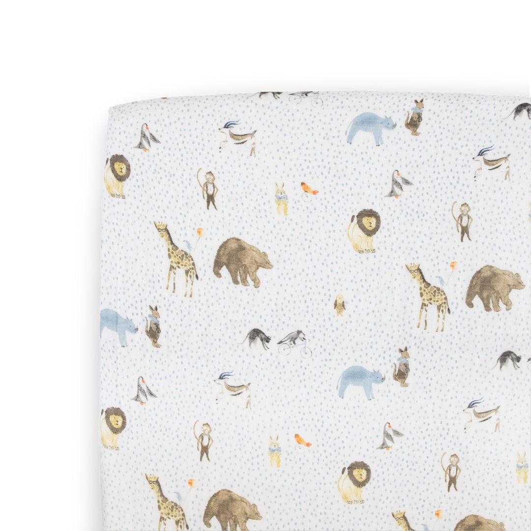 Little Unicorn Cotton Muslin Crib Sheet | Party Animals