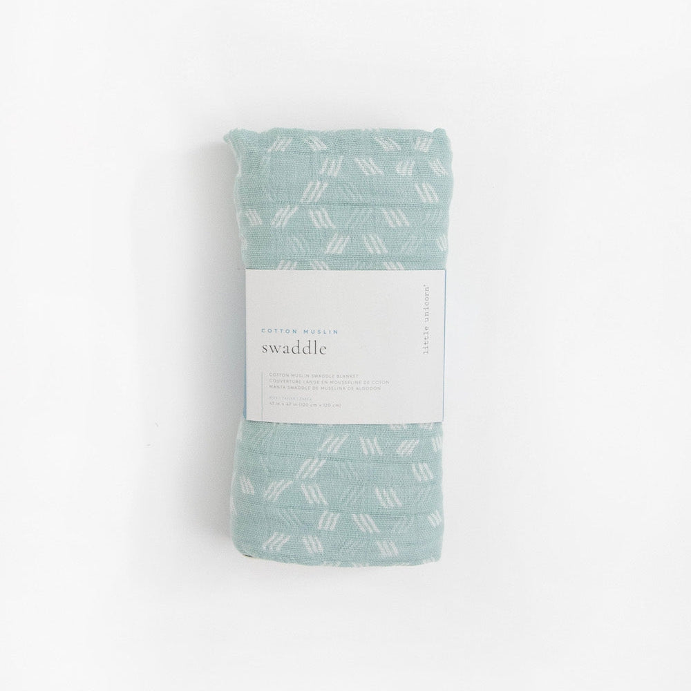 Little Unicorn Cotton Muslin Swaddle Blanket | Misty Field