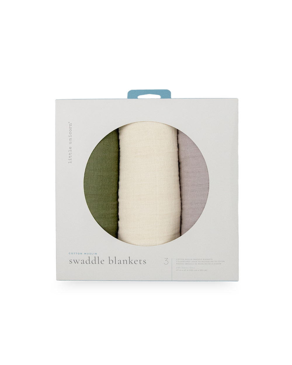 Little Unicorn Cotton Muslin Swaddle Blanket 3 Pack | Fern 2