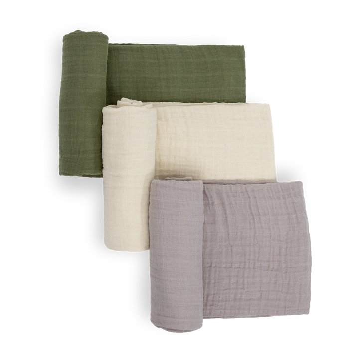 Little Unicorn Cotton Muslin Swaddle Blanket 3 Pack | Fern 2
