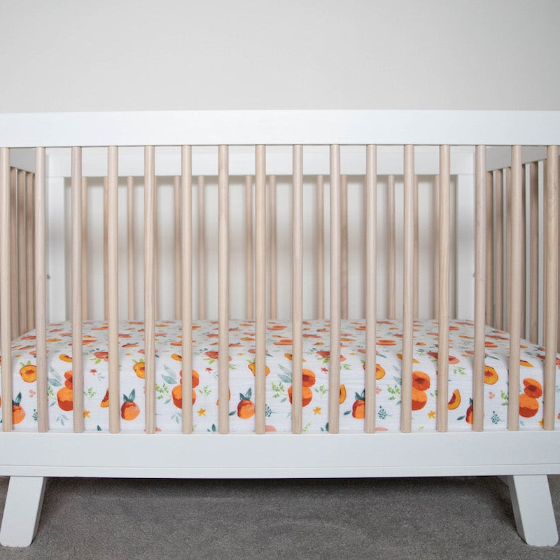 Little Unicorn Cotton Muslin Crib Sheet | Georgia Peach