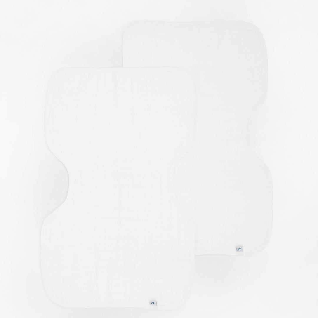 Little Unicorn Organic Cotton Muslin Burp Cloth 2 Pack | White + White