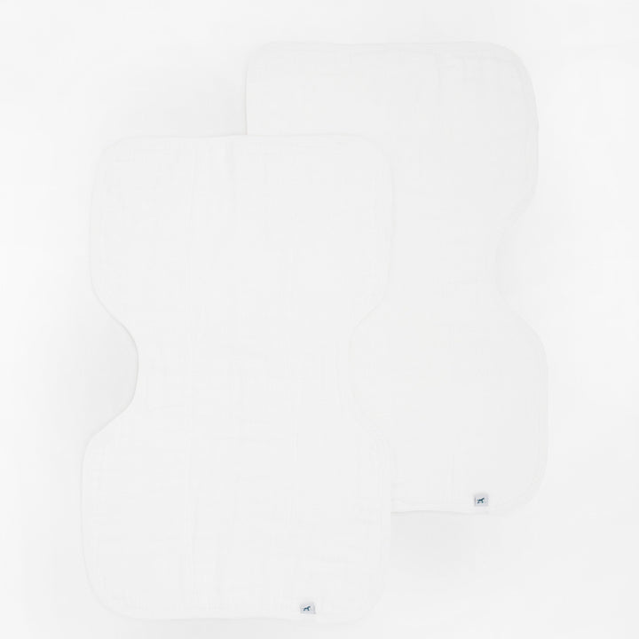 Little Unicorn Organic Cotton Muslin Burp Cloth 2 Pack | White + White