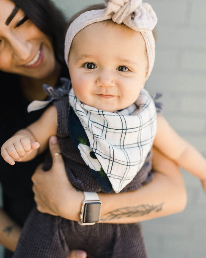 Little Unicorn Deluxe Muslin Reversible Bandana Bib | White Anemone
