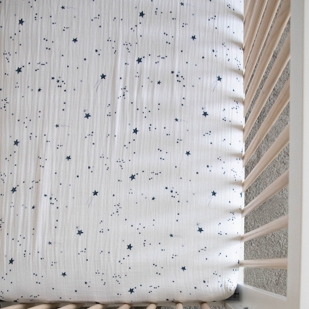 Little Unicorn Cotton Muslin Crib Sheet | Shooting Stars
