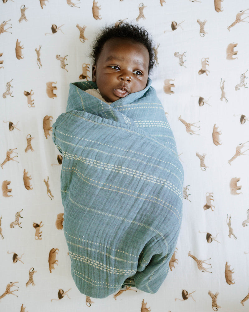 Little Unicorn Organic Cotton Muslin Crib Sheet | Animal Crackers