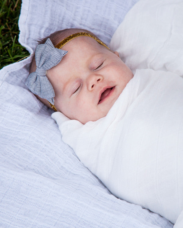 Little Unicorn Deluxe Muslin Swaddle Blanket | Plain White