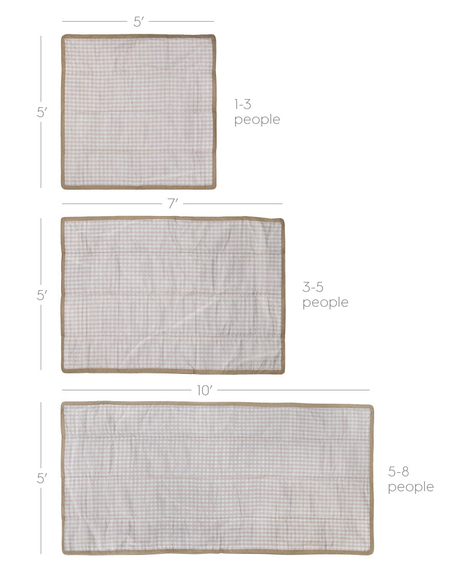 Little Unicorn Outdoor Blanket | Beige Buffalo Check