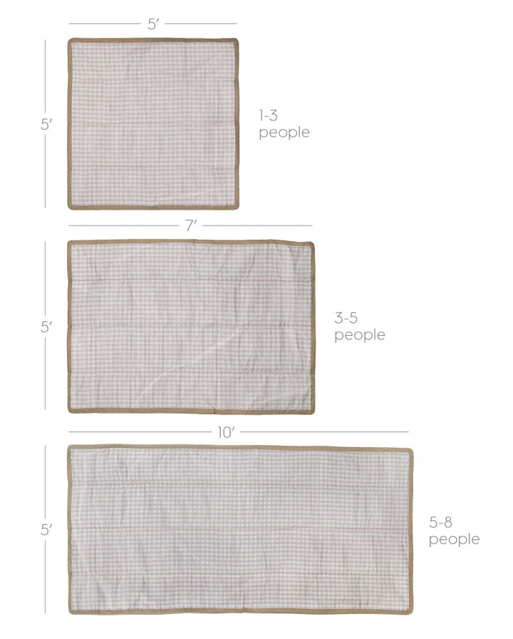 Little Unicorn Outdoor Blanket | Beige Buffalo Check