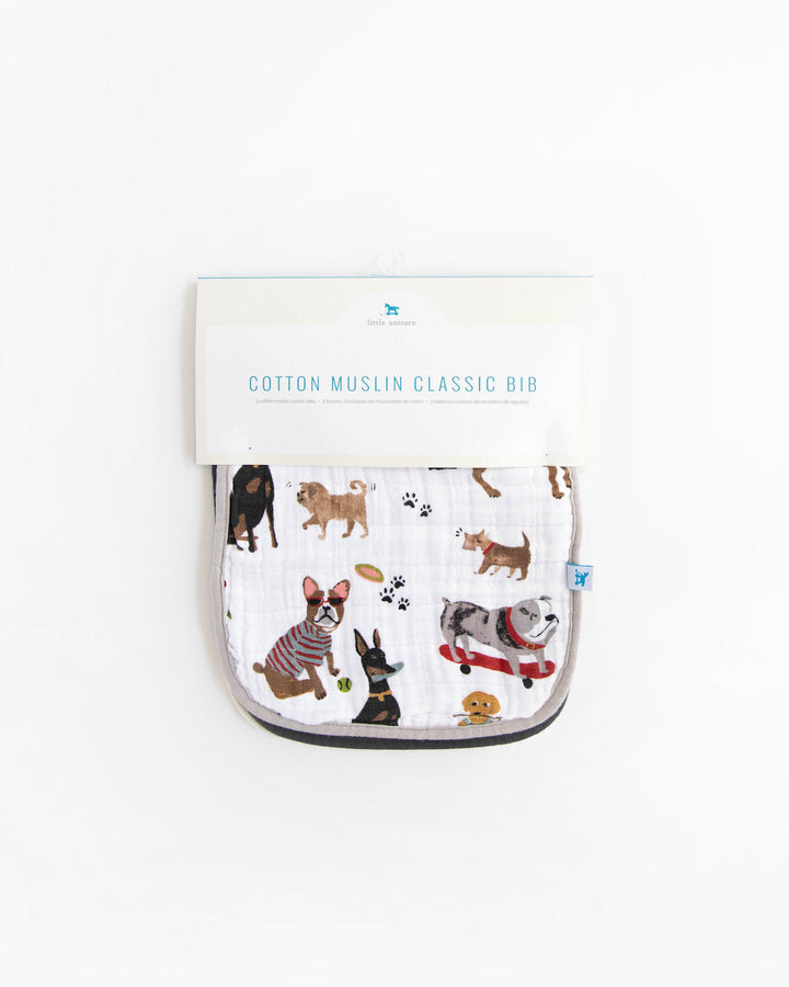 Little Unicorn Cotton Muslin Classic Bib 3 Pack | Woof