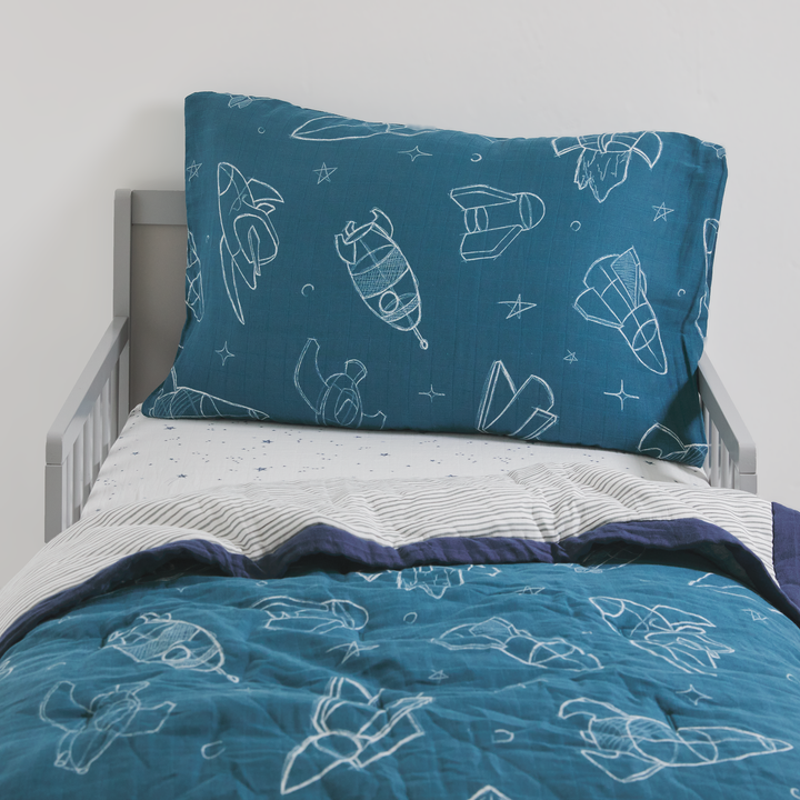 Little Unicorn Cotton Muslin Toddler Bedding 3 Piece Set | Blast Off