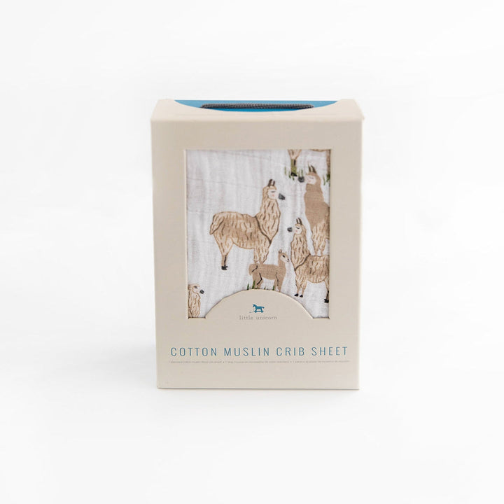 Little Unicorn Cotton Muslin Crib Sheet | Llama Llama
