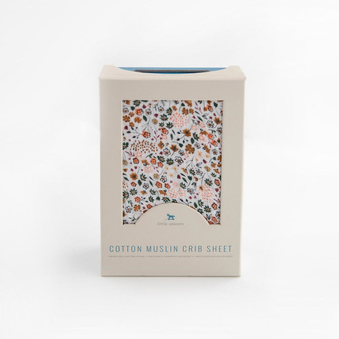 Little Unicorn Cotton Muslin Crib Sheet | Pressed Petals