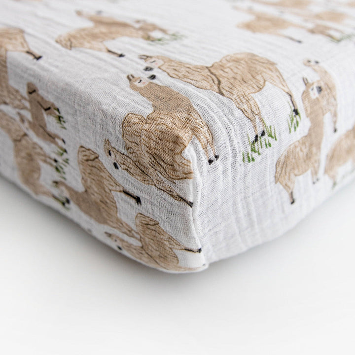 Little Unicorn Cotton Muslin Crib Sheet | Llama Llama