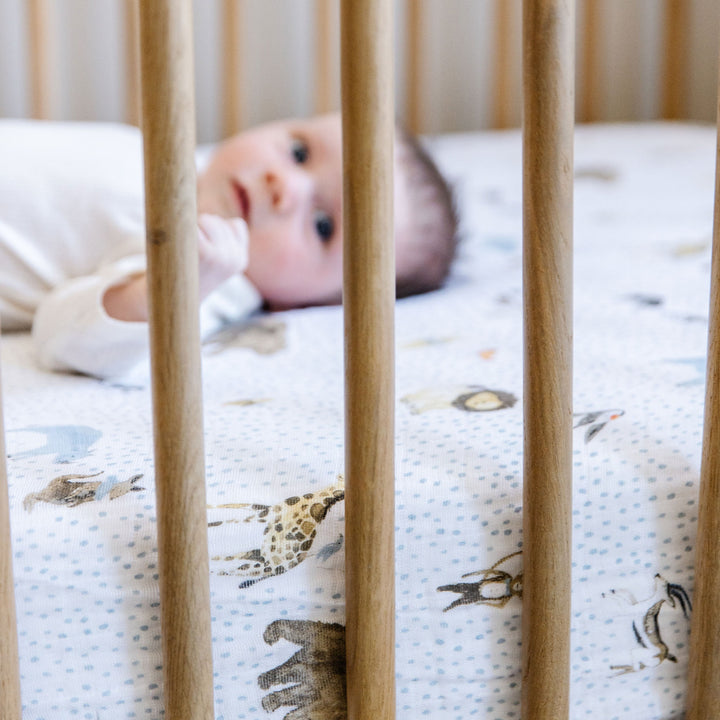 Little Unicorn Cotton Muslin Crib Sheet | Party Animals