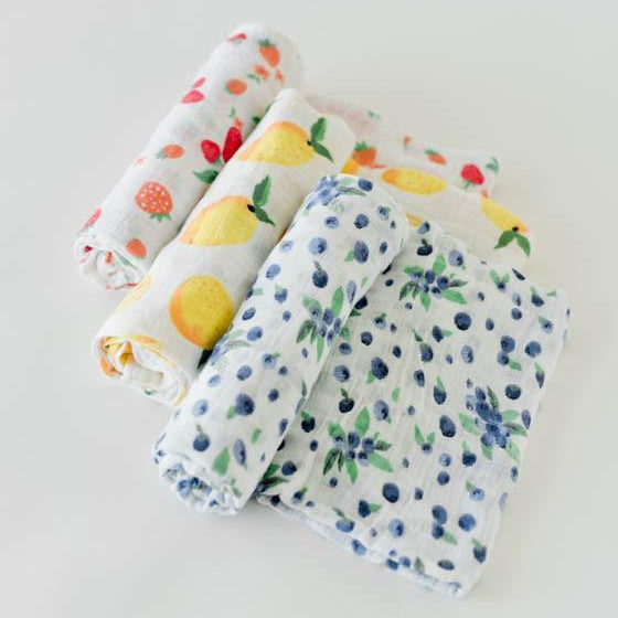 Little Unicorn Cotton Muslin Swaddle Blanket 3 Pack | Berry Lemonade