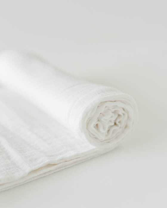 Little Unicorn Cotton Muslin Swaddle Blanket | White